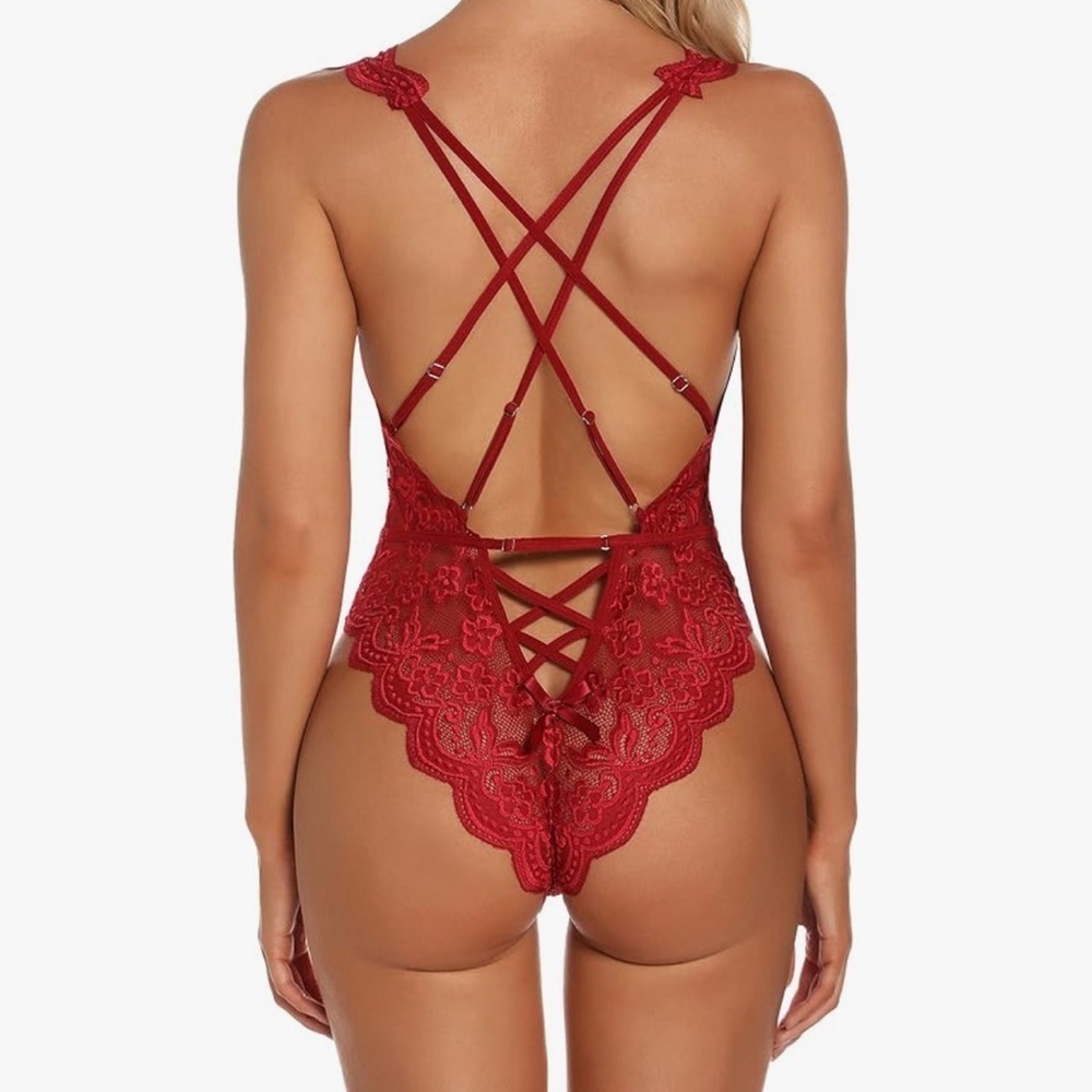 Red Lace Bodysuit - Picture 4 of 8